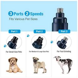 isYoung Dog Nail Grinder with LED Light, Upgraded 2-Speed Rechargeable Pet Nail Trimmer, Powerful Quiet Electric Painless Paws Grooming & Smoothing for Small Medium Large Dogs and Cats