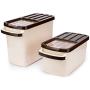 ZEFENG Dry Box - Dog Food Storage Container Ivory 10-20L Capacity Home with Scoop Rubber for Bird Animal Litter Dry Box (Color : A)