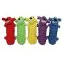 MPP Dog Toys Floppy Loofa Water Bottle Squeaker Smiling Characters Colors Vary 11'' MPP Dog Toys Floppy Loofa Water Bottle Squeaker Smiling Characters Colors Vary 11''