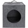 MiMu Cozy Cat Bed Cave - Large Cat Bed Hideouts with Felt Cat Cube Insert Pillow, Covered Cat Bed Box Shaped Cat Hut