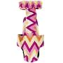 Barkertime Premium Waterproof Dog Diaper Overall - Made in USA - Orange and Yellow Chevron Minky Escape-Proof Premium Waterproof Dog Diaper Overall
