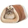 MiaoKa 2-in-1 Fleece Cat Tunnel, Beds Self Warming Tube & Pets Cave, Cuddle Burrow Cozy Covered Sleep Zone Mat for Cats Indoor MiaoKa 2-in-1 Fleece Cat Tunnel, Beds Self Warming Tube & Pets Cave, Cuddle Burrow Cozy Covered Sleep Zone Mat for Cats Indoor