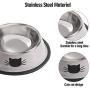 Stainless Steel Cat/Dog Bowls with Rubber Base Non-Slip Puppy Dish,Pets Feeder Bowl and Water Bowl Perfect Choice