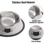 Stainless Steel Cat/Dog Bowls with Rubber Base Non-Slip Puppy Dish,Pets Feeder Bowl and Water Bowl Perfect Choice Stainless Steel Cat/Dog Bowls with Rubber Base Non-Slip Puppy Dish,Pets Feeder Bowl and Water Bowl Perfect Choice