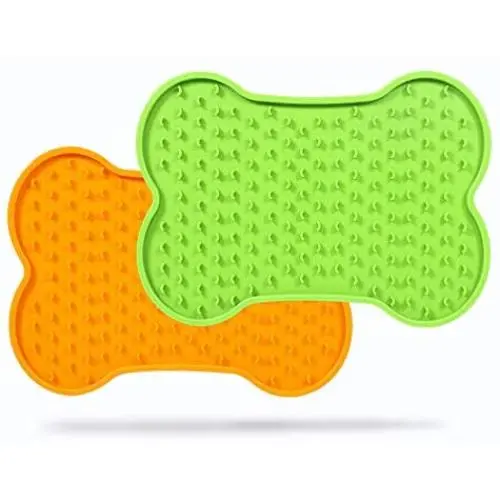 HUSUKU Dog Lick Mat, 2 Pack Dog Slow Feeder, Bone-Shaped Pet Calming Mat Anxiety Relief Dog Cat Training Licking Mat Perfect for Food, Yogurt, Peanut Butter HUSUKU Dog Lick Mat, 2 Pack Dog Slow Feeder, Bone-Shaped Pet Calming Mat Anxiety Relief Dog Cat Training Licking Mat Perfect for Food, Yogurt, Peanut Butter