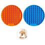 Lick Mat for Dogs - Slow Eating Dog Bowl to Slow Down Eating Puzzle Feeder for Dog and Cat with Suction Cup Slow Treat Dispensing Mat Perfect for Pet Food Treats Yogurt or Peanut Butter (Blue/Orange)
