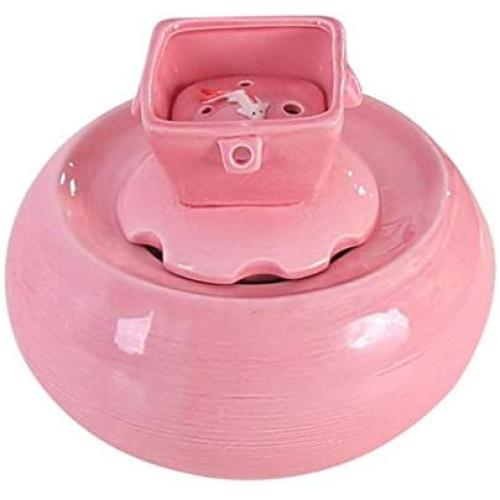 KUANDARM Fountains and Water Features Fountain Cat Water Feeder Water Dispenser Mute Circulating Water Handmade Artwork Drinking Fountains for Dogs, Pink