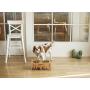 WOOD & TAIL Designer Elevated Dog and Cat Handmade Solid Wood Feeder, Premium Raised Food and Water Stand with 2 Stainless Steel Bowls.Perfect for Small and Medium Pets,Sur