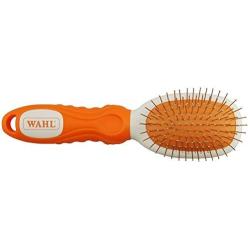 Wahl Premium Pet Double Sided Medium Pin Bristle Brush, Ergonomic Brush with Ergonomic Rubber Grips for Comfortable Brushing and Finishing Coats of Dogs and Cats – Model 858413