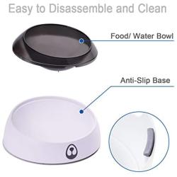 LEWARM Dog Bowl for Water&Food Anti-Slip Cat Dish Adjustable 15° Tilted Pet Feeder Elevated