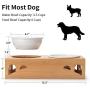 AELTA Elevated Dog Cat Bowls, Raised Dog Cat Food and Water Bowls, Double Ceramic Dog Cat Bowl with Solid Bamboo Stand, Cute and Modern Design Bowl for Dogs and Cats