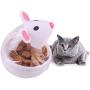 Cat Food Dispenser Toy,Puss Slow Feeder Cat Food Ball,Automatic Spinning Cat Mouse Toy Pet Food Ball Cat Feeder for Cats and Kitten