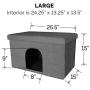 Furhaven Pet - Ottoman and Footstool Living Room Pet House, Felt Cubby Cat Cave Hideaway, and Height Adjustable Kitchen Feeder Stand for Cats and Dogs - Multiple Sizes, Styles, and Colors