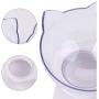 Dorakitten Elevated Cat Bowls Double Cat Food and Water Bowls,15° Tilted Transparent Raised Pet Feeding Bowls for Cats and Small Dogs (White+Black)