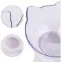 Dorakitten Elevated Cat Bowls Double Cat Food and Water Bowls,15° Tilted Transparent Raised Pet Feeding Bowls for Cats and Small Dogs (White+Black)