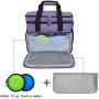 Teamoy Double Layer Dog Travel Bag with 2 Silicone Collapsible Bowls, 2 Food Carriers, 1 Water-Resistant Placemat, Pet Supplies Weekend Tote Organizer