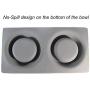 ALBOLET Double Dog Bowls with Mat,Double Stainless Steel Dog Food and Water Bowls(26.5 oz for Each Bowl), No Spill Non-Skid Silicone Mat Pet Feeder Bowl for Dogs,Grey