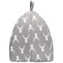 Hollypet Self-Warming 2 in 1 Foldable Comfortable Triangle Cat Bed Tent House, Gray Antlers