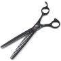 Freelander Pet Grooming Scissors Kit 8 inches Dog Grooming Set Black Used for Dog or Cat with Cutting Scissors, Thinning Shear, Curved Scissors, Grooming Comb