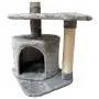 FISH&NAP Cat Tree Cat Tower Cat Condo Sisal Scratching Posts with Jump Platform and Cat Ring Cat Furniture Activity Center Kitten Play House Grey
