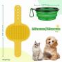 DOYOO 4 Pack Dog Brush, Pet Cat Dog Bowl cat/dog brush，Soothing Massage Rubber brush ， for Long Short Haired Dogs and Cats, band Collapsible Travel Pet Cat Dog Bowl