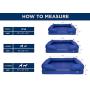 Imperial Petcare Luxury Memory Foam Bed for Sml Lrg X-Large Dogs, Size,Color Options, Washable Cover, Breathable 35% Cotton - Waterproof Liner, Shredded Foam Bolster, Non-Skid Bottom Blue no Print