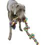 Dog Rope Toy for Aggressive Chewers | 3 Feet & 5 Knot Rope | Great Tug of War Rope for Large & Medium Breed Dogs | Includes an Online Training eBook for Interactive Play | Helps Clean Teeth