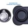 Cadosoigh Pet Double Bowls Non Slip Dog Bowls Stainless Steel Bowls Set with Non-Spill Silicone Mats Tray for Small Middle cat Puppy… (Black) Cadosoigh Pet Double Bowls Non Slip Dog Bowls Stainless Steel Bowls Set with Non-Spill Silicone Mats Tray for Small Middle cat Puppy… (Black)