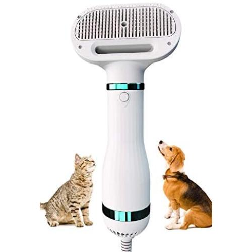 2021 Upgraded Pet Hair Dryer Dog Slicker Brush with 3 Heat Settings, 2-in-1 Professional Pet Grooming Hair Dryer Blower for Small and Medium Dogs and Cats