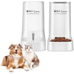 Pet Lavu Automatic Replenish Pet Waterer Dispenser(1 Gallon) and Pet Feeder Station(5 LB) for Dogs, Cats or Small Pets