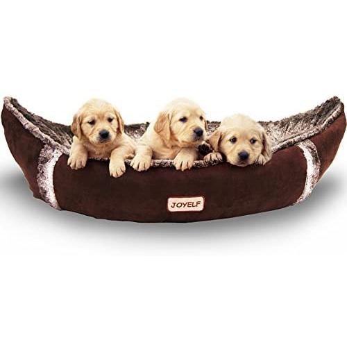 JOYELF Dog Bed with Washable Cover Pirate Ship Plush Soft Warming Pet Bed for Cats or Dogs with Breathable Soft Cotton and Squeaker Toys as Gift