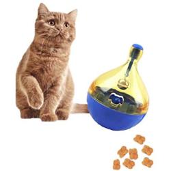 Q Pet House Cat Toys -Interactive Food Dispenser Treat Ball Shape Slow Feeder for cat and Dog: Tumbler Roly-Poly Pet IQ Training Toy for Kitten and Puppy