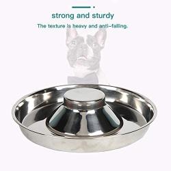 Mekek Stainless Steel Dog Bowl Slow Feed Dog Bowl, Slow Feeder Dog Bowls Stops Dog Food Gulping, Dog Food and Water Bowl