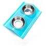 Vealind Non-Spill & Non-Skid Pet Dog Cat Elevated Stainless Steel Double Bowls Feeding Food and Water Bowl