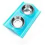 Vealind Non-Spill & Non-Skid Pet Dog Cat Elevated Stainless Steel Double Bowls Feeding Food and Water Bowl Vealind Non-Spill & Non-Skid Pet Dog Cat Elevated Stainless Steel Double Bowls Feeding Food and Water Bowl