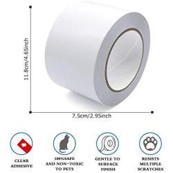 Maveek 3 x 15 Yards Scratch Deterrent Cat Training Tape, Double Sided Furniture Carpet Protectors Anti-Scratch Cat Scratch Pad for Sofa, Chairs, Couch, Door, Bed Posts etc