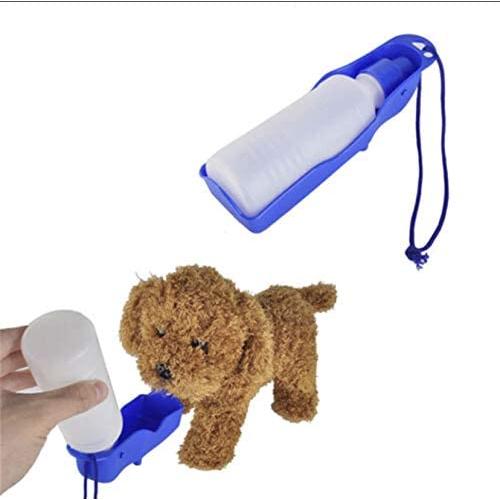 250 ml Outdoor Portable Pet dog Water Bottles Foldable Tank Drinking Design Traveling Bowl Feeding Dispenser (Blue)