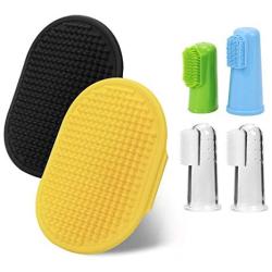 None/Brand Soft Rubber Pet Bath Shampoo Brush for Dog and Cat Skin Massage, Hair Grooming Silky, Soft Safe Finger Toothbrush, Cleaning Pet Teeth Set