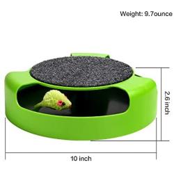 homewinner Interactive Cat Toys, Kitten Toy with 4 Running Mice and Scratching Pad, Catch The Mouse, Anti-Slip Mice Scratcher Disc Gift for Indoor Cats