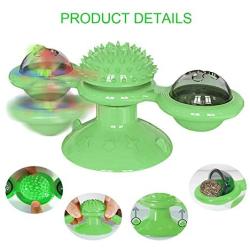 FAIRYLOVE Cat Toys Interactive Chew Toys for Indoor Cats with Led Ball and Mint Balls Funny Kitten Suction Cup Windmill Catnip Toy