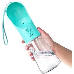 CLEEBOURG Dog Water Bottle, Portable Pet Water Dispenser Leak Proof Lightweight Drinking Bowl Bottles 400ml/14oz for Outdoor Walking, Travelling, Drinking 