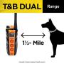 Dogtra T&B Dual Dial Dog Remote Training and Beeper Collar - 1.5-Mile-Long Range, Sports Upland Hunting, Fully Waterproof, Rechargeable, Static, Locate - Includes PetsTEK Trainer Clicker