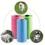 Practical pet dog toilet bag dispenser, garbage trash rack + toilet bag set, pet dog garbage cleaning supplies (Purple)