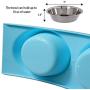 ZEXPRO Double Pet Food Bowls - Dog Bowls & Cat Bowls Made with Premium Stainless - Raised Feeding Stand with Non-Slip Silicon Mats Made with PP - Perfect for Cats and Small Dogs