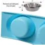 ZEXPRO Double Pet Food Bowls - Dog Bowls & Cat Bowls Made with Premium Stainless - Raised Feeding Stand with Non-Slip Silicon Mats Made with PP - Perfect for Cats and Small Dogs ZEXPRO Double Pet Food Bowls - Dog Bowls & Cat Bowls Made with Premium Stainless - Raised Feeding Stand with Non-Slip Silicon Mats Made with PP - Perfect for Cats and Small Dogs