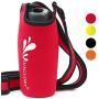 Vivaglory Insulated Neoprene Water Bottle Sling, Red+Water Bottle for Dogs and Black Neoprene Water Bottle Carrier