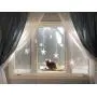 ISENVO Cat Hammock Cat Window Perch for Large Cat Safety Bed Space Saving Resting Cats Suction Cups Hammock for Indoor Holds Up to 30lbs，360° Sun Bathing
