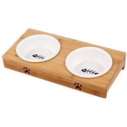 PICKME Premium Elevated Dog and Cat Pet Feeder, Double Bowl Raised Stand Comes with Extra Two Ceramics Bowls. Perfect for Dogs and Cats.