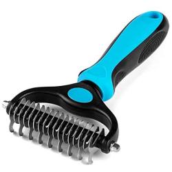 Teenway Pet Grooming Tool Dog Comb & Cat Comb Brush - 2 Sided Undercoat Rake Professional Dematting Comb for Dog and Cat - Designed for Medium and Long Haired Cats Dogs and Every Other Pets