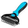 Teenway Pet Grooming Tool Dog Comb & Cat Comb Brush - 2 Sided Undercoat Rake Professional Dematting Comb for Dog and Cat - Designed for Medium and Long Haired Cats Dogs and Every Other Pets